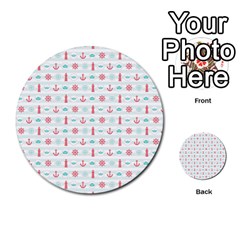 Seamless Nautical Pattern Multi-purpose Cards (round)  by TastefulDesigns