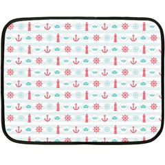 Seamless Nautical Pattern Double Sided Fleece Blanket (mini)  by TastefulDesigns