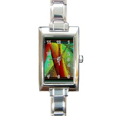 Stained Glass Window Rectangle Italian Charm Watch by SugaPlumsEmporium