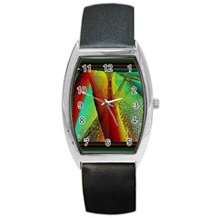 Stained Glass Window Barrel Style Metal Watch by SugaPlumsEmporium