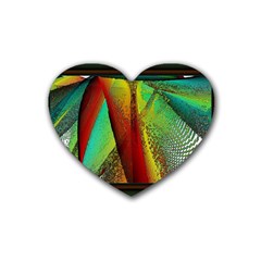 Stained Glass Window Heart Coaster (4 Pack)  by SugaPlumsEmporium