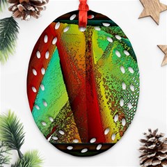 Stained Glass Window Oval Filigree Ornament (2-side) 