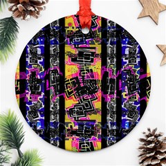 Urban Tribal Stripes Ornament (round)  by dflcprints