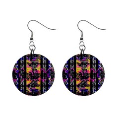 Urban Tribal Stripes Mini Button Earrings by dflcprints