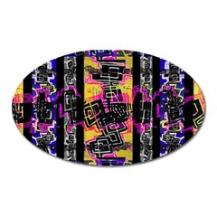 Urban Tribal Stripes Oval Magnet by dflcprints