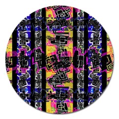 Urban Tribal Stripes Magnet 5  (round) by dflcprints