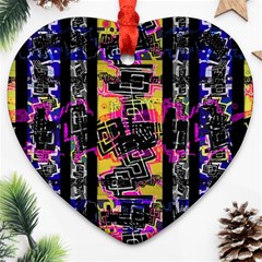 Urban Tribal Stripes Heart Ornament (2 Sides) by dflcprints