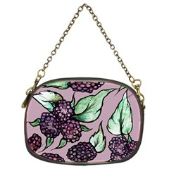 Black Raspberry Fruit Purple Pattern Chain Purses (two Sides)  by BubbSnugg