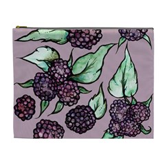 Black Raspberry Fruit Purple Pattern Cosmetic Bag (xl) by BubbSnugg