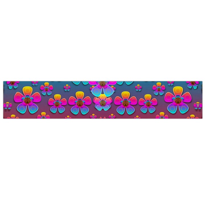 Freedom Peace Flowers Raining In Rainbows Flano Scarf (Large)