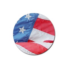 Folded American Flag Rubber Coaster (round)  by StuffOrSomething