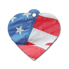 Folded American Flag Dog Tag Heart (two Sides) by StuffOrSomething