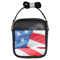 Folded American Flag Girls Sling Bags by StuffOrSomething