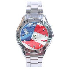 Folded American Flag Stainless Steel Analogue Watch by StuffOrSomething