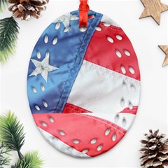 Folded American Flag Ornament (oval Filigree)  by StuffOrSomething