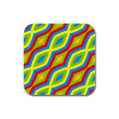 Colorful Chains                    			rubber Square Coaster (4 Pack by LalyLauraFLM