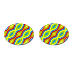 Colorful Chains                    			cufflinks (oval) by LalyLauraFLM