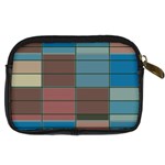 Rectangles in retro colors pattern                      	Digital Camera Leather Case Back