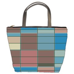 Rectangles In Retro Colors Pattern                      	bucket Bag by LalyLauraFLM