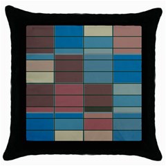 Rectangles In Retro Colors Pattern                      			throw Pillow Case (black) by LalyLauraFLM