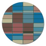 Rectangles in retro colors pattern                      			Magnet 5  (Round) Front