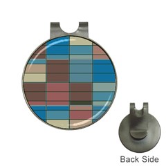 Rectangles In Retro Colors Pattern                      			golf Ball Marker Hat Clip by LalyLauraFLM