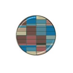 Rectangles In Retro Colors Pattern                      			hat Clip Ball Marker by LalyLauraFLM