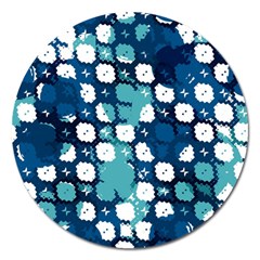 Blue Texture                       			magnet 5  (round) by LalyLauraFLM