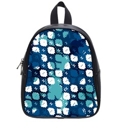 Blue Texture                       			school Bag (small) by LalyLauraFLM