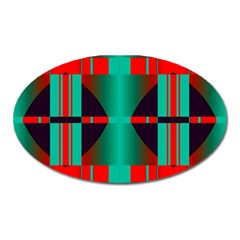 Vertical Stripes And Other Shapes                        			magnet (oval) by LalyLauraFLM