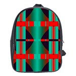 Vertical stripes and other shapes                        			School Bag (Large) Front