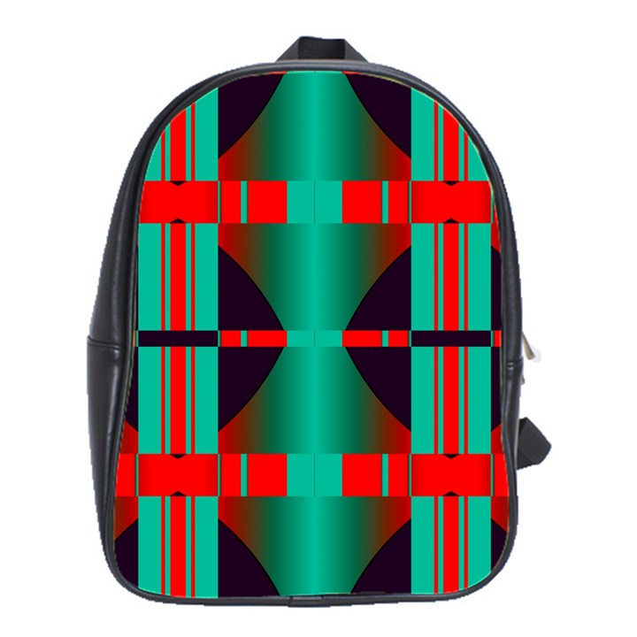 Vertical stripes and other shapes                        			School Bag (Large)