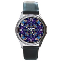 Ornate Mosaic Round Metal Watch by dflcprints