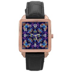 Ornate Mosaic Rose Gold Leather Watch  by dflcprints