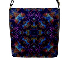 Ornate Mosaic Flap Messenger Bag (l)  by dflcprints