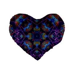 Ornate Mosaic Standard 16  Premium Flano Heart Shape Cushions by dflcprints