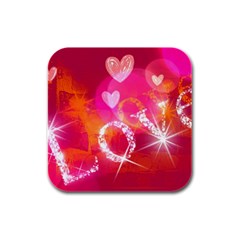 Love Rubber Square Coaster (4 Pack)  by SugaPlumsEmporium