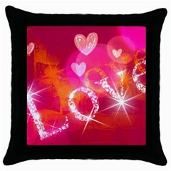 Love Throw Pillow Case (black)