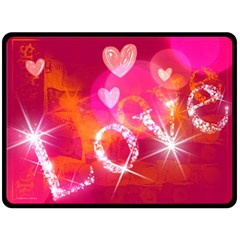 Love Fleece Blanket (large)  by SugaPlumsEmporium