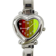 Stripes Heart Italian Charm Watch by SugaPlumsEmporium