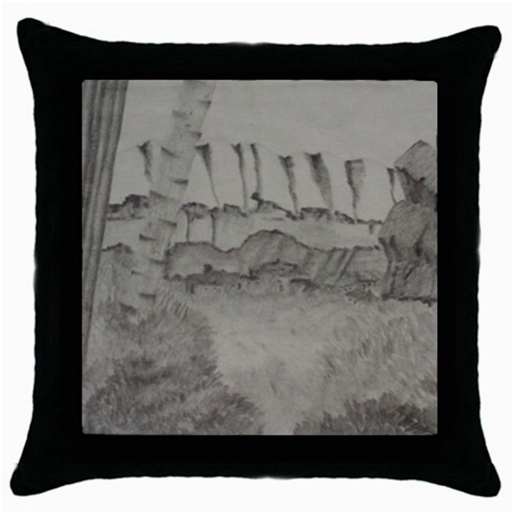 Peace In The Valley  Throw Pillow Case (Black)