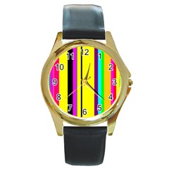 Feeling Purky! Round Gold Metal Watch by SugaPlumsEmporium