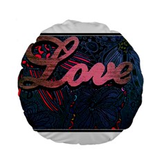 Love! Standard 15  Premium Flano Round Cushions by SugaPlumsEmporium