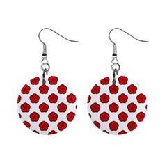 Red & White Mini Button Earrings