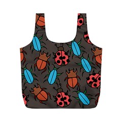 Beetles And Ladybug Pattern Bug Lover  Full Print Recycle Bags (m)  by BubbSnugg