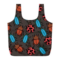 Beetles And Ladybug Pattern Bug Lover  Full Print Recycle Bags (l)  by BubbSnugg