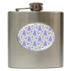 Liliac Flowers And Leaves Pattern Hip Flask (6 Oz) by TastefulDesigns