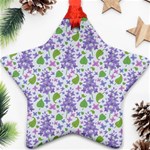 liliac flowers and leaves Pattern Star Ornament (Two Sides)  Front