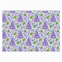 Liliac Flowers And Leaves Pattern Large Glasses Cloth (2-side) by TastefulDesigns