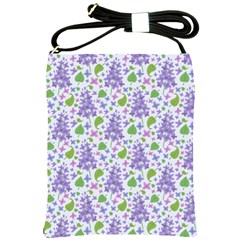 Liliac Flowers And Leaves Pattern Shoulder Sling Bags by TastefulDesigns